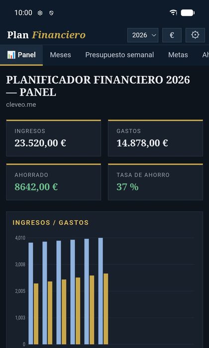 Plan Financiero – la app en el navegador – Modo oscuro